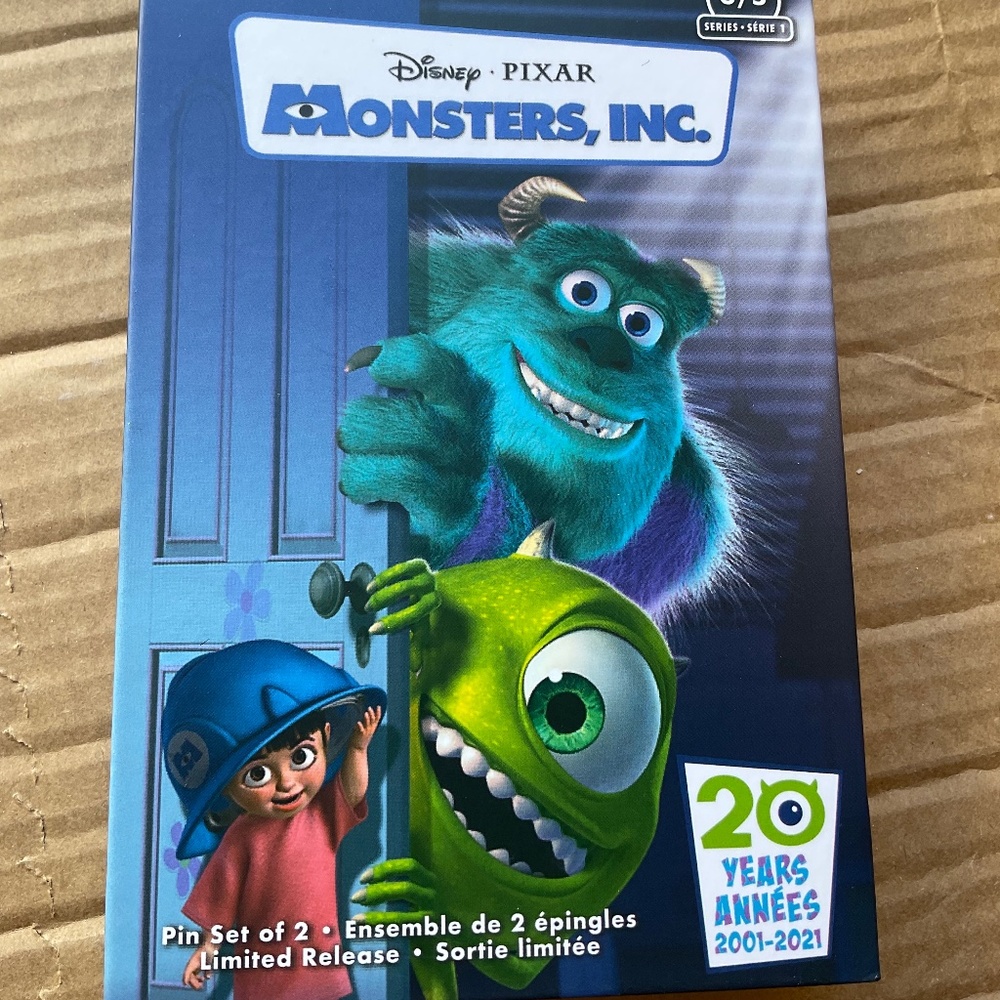 Disneys Monster inc VHS pin set